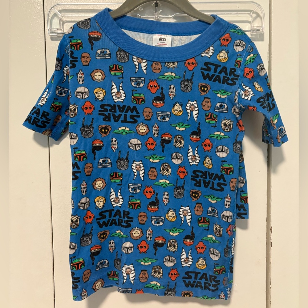 Hanna Andersson Blue Star Wars Cotton Summer Unisex Pajamas size 6-7, 120 cm